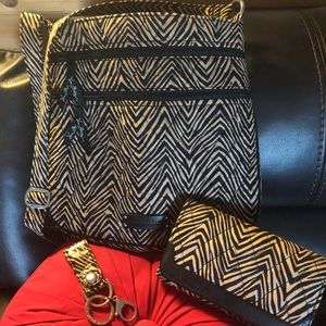 Vera Bradley crossbody, wallet and keychain